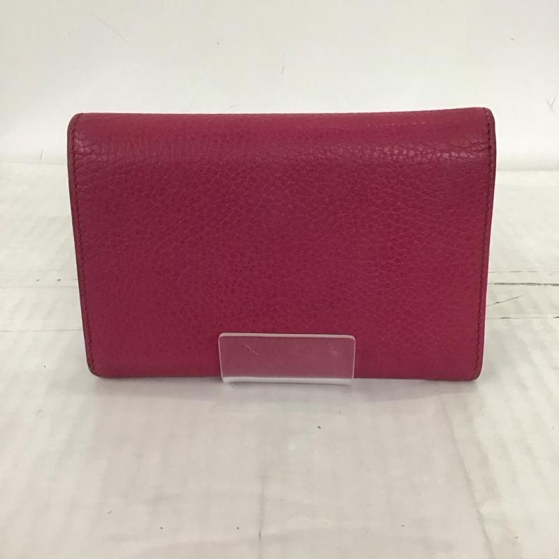 グッチ GUCCI 財布 二つ折り 346057 525040 レザー ロゴ、文字 桃 / ピンク /  レディース USED 古着 中古 10122586