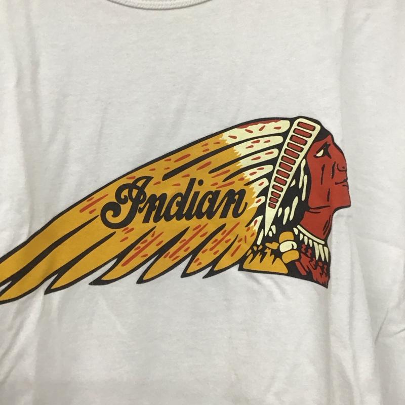 インディアンモトサイクル Indian Motocycle Tシャツ 半袖 半袖カットソー プリントTシャツ クルーネックカットソー L プリント 白 / ホワイト /  メンズ USED 古着 中古 10145828