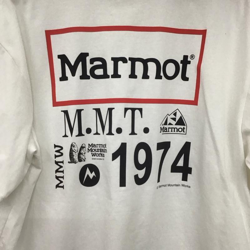 マーモット Marmot Tシャツ 半袖 半袖カットソー プリントTシャツ クルーネックカットソー XL ロゴ、文字 白 / ホワイト /  メンズ USED 古着 中古 10148119