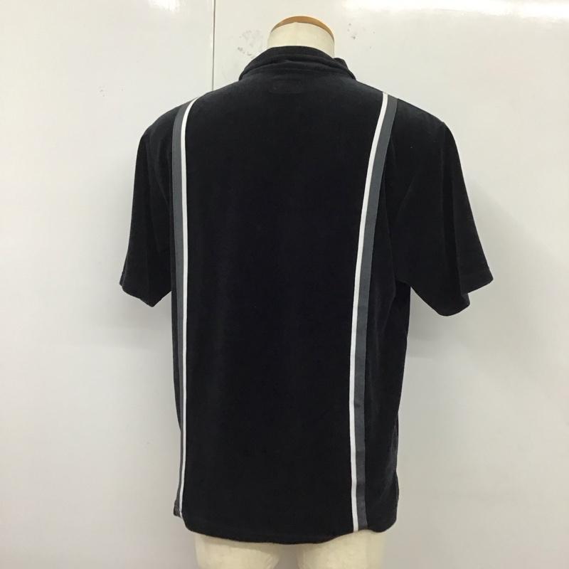 シュプリーム Supreme シャツ、ブラウス 半袖 ベロア生地フルジップ半袖シャツ M 無地 黒 / ブラック /  メンズ USED 古着 中古 10121751