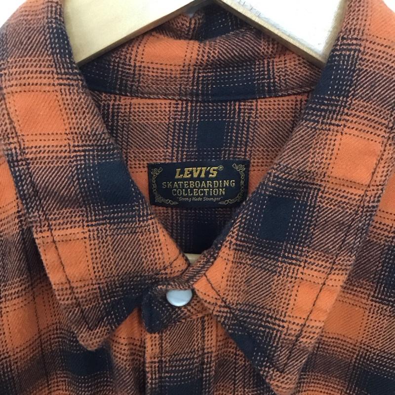 リーバイス Levi s シャツ、ブラウス 長袖 長袖シャツ チェックシャツ カラーシャツ M チェック 橙 / オレンジ /  メンズ USED 古着 中古 10139845
