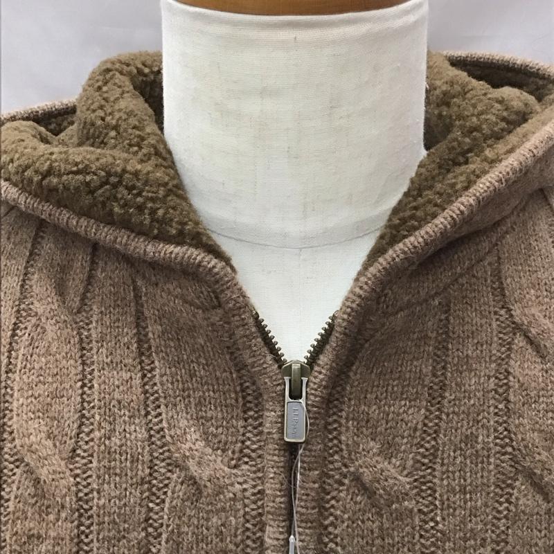 エルエルビーン L.L.Bean パーカー 長袖 273636 ニット フルジップ 裏フリース ジャパンフィット タグ付き M  茶 / ブラウン /  メンズ USED 古着 中古 10112402
