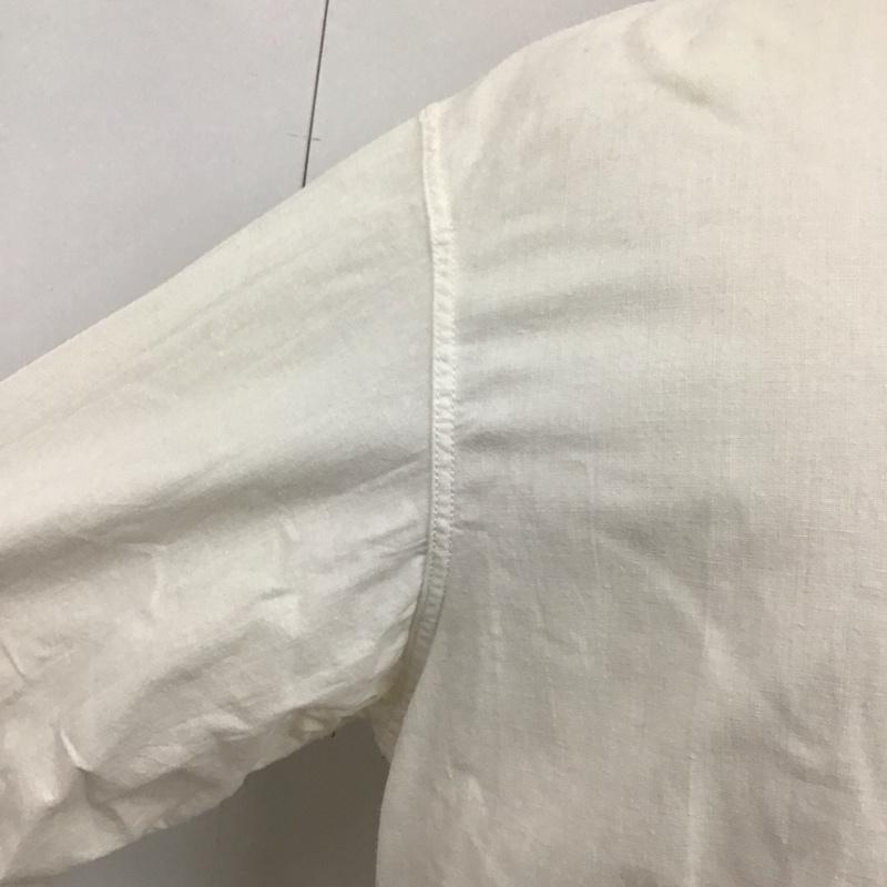 古着 USED シャツ、ブラウス 長袖 プルオーバー ロング丈 42 無地 白 / ホワイト /  メンズ USED 古着 中古 10115705