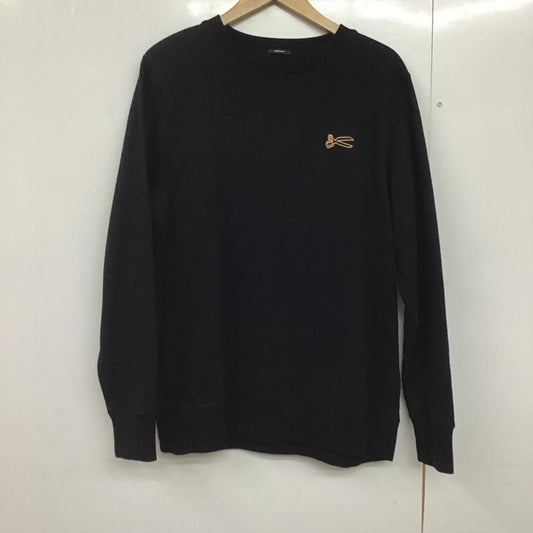 デンハム DENHAM トレーナー 長袖 長袖トレーナー スウェット クルーネック プルオーバー L ロゴ、文字 黒 / ブラック /  メンズ USED 古着 中古 10141762