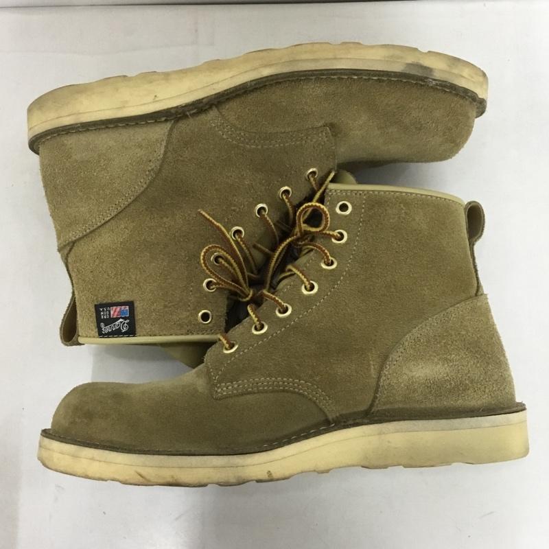 ダナー Danner ブーツ ショートブーツ D4124 レースアップ ワークブーツ スエード 8.5 ロゴ、文字 ベージュ / ベージュ /  メンズ USED 古着 中古 10146877