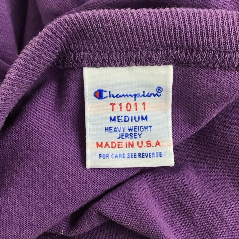 チャンピオン Champion カットソー 長袖 長袖カットソー クルーネックカットソー ロングスリーブカットソー プリントTシャツ M 無地 紫 / パープル /  メンズ USED 古着 中古 10124192