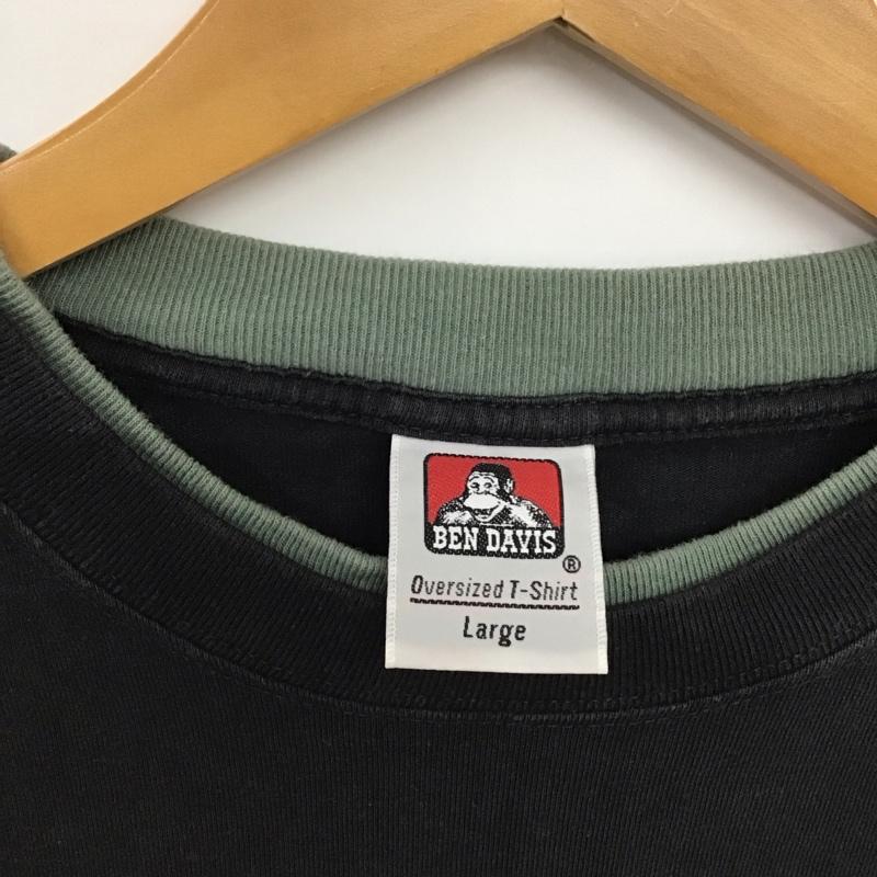 ベンデイビス BEN DAVIS Tシャツ 半袖 半袖カットソー プリントTシャツ クルーネックカットソー L ロゴ、文字 黒 / ブラック /  メンズ USED 古着 中古 10133639