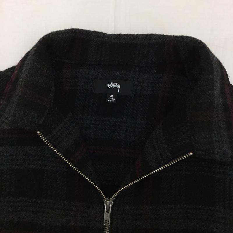 ステューシー STUSSY ジャケット、上着 ジャケット、ブレザー リード ウール プレイド ジップ シャツ Reed Wool Plaid Zip Shirt M チェック 黒 / ブラック / X 灰 / グレー / X 赤 / レッド /  メンズ USED 古着 中古 10125304