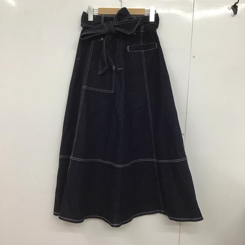 アズールバイマウジー AZUL BY MOUSSY スカート ロングスカート 250GST12-074B STITCH DENIM FLARE SKIRT S 無地 インディゴ / インディゴ /  レディース USED 古着 中古 10147035