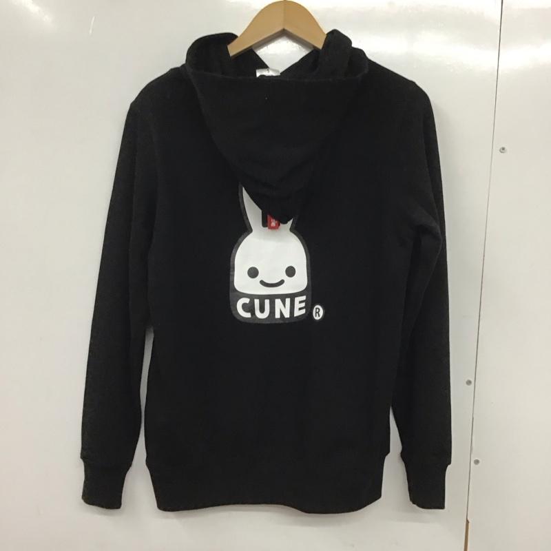 キューン CUNE パーカー 長袖 長袖パーカー プルオーバーパーカー スウェット S 無地 黒 / ブラック /  メンズ USED 古着 中古 10132237