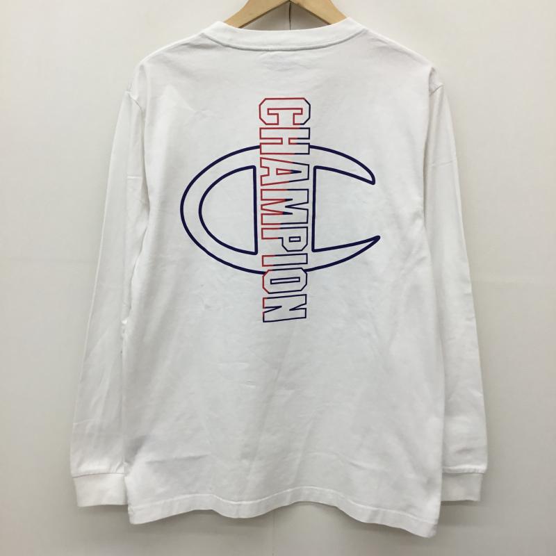 チャンピオン Champion カットソー 長袖 C3-S406 L ロゴ、文字 白 / ホワイト /  メンズ USED 古着 中古 10143639