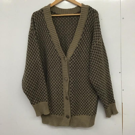 フリークスストア FREAK S STORE カーディガン 長袖 F21-TKK-06 Vネック FREE 無地 黒 / ブラック / X 茶 / ブラウン /  レディース USED 古着 中古 10139238