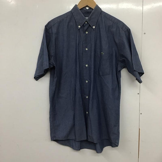 ラコステ LACOSTE シャツ、ブラウス 半袖 半袖シャツ デニムシャツ ボタンダウンシャツ 40 ロゴ、文字 青 / ブルー /  メンズ USED 古着 中古 10132809