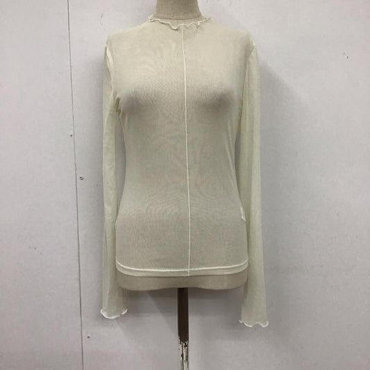 ザラ ZARA カットソー 長袖 5039 316 715 チュールカットソー シアー スタンドネック M 無地 アイボリー / アイボリー /  レディース USED 古着 中古 10122873