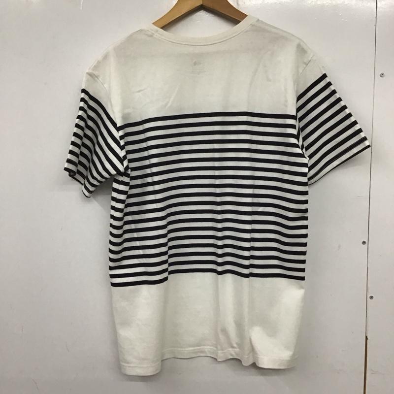 ザノースフェイス THE NORTH FACE Tシャツ 半袖 NT31713 半袖カットソー クルーネックカットソー XL ボーダー柄 白 / ホワイト / X 黒 / ブラック /  メンズ USED 古着 中古 10135930