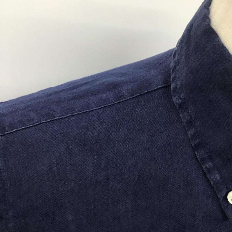 ラルフローレン RALPHLAUREN シャツ、ブラウス 半袖 リネン ボタンダウン XS ワンポイント 紺 / ネイビー /  メンズ USED 古着 中古 10114037