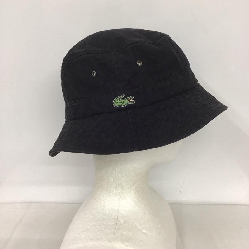 ラコステ LACOSTE 帽子 ハット バケットハット バケハ ワンポイント 黒 / ブラック /  メンズ USED 古着 中古 10132445