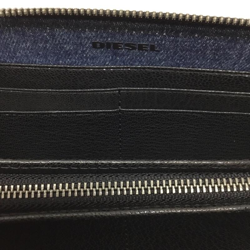 ディーゼル DIESEL 財布 長財布 ラウンドファスナー ロゴ、文字 黒 / ブラック /  メンズ USED 古着 中古 10119664