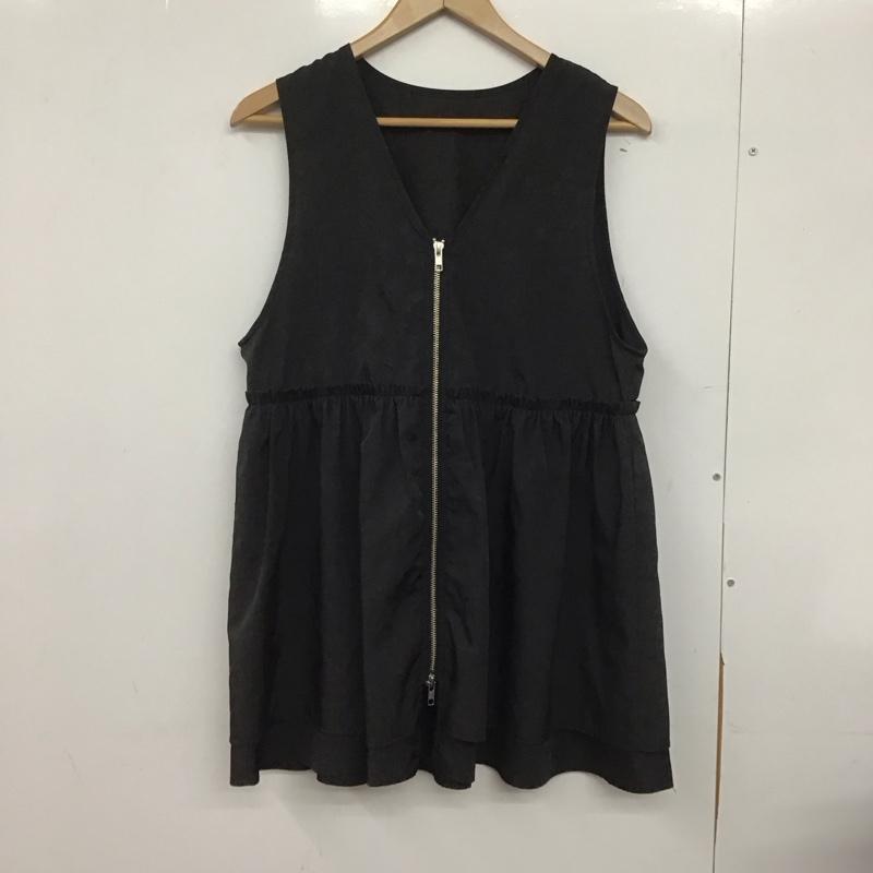 レプシィム LEPSIM ベスト ベスト LPF62843RM ギャザーWジップベスト FREE 無地 黒 / ブラック /  レディース USED 古着 中古 10146923