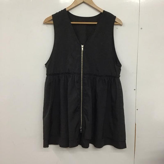 レプシィム LEPSIM ベスト ベスト LPF62843RM ギャザーWジップベスト FREE 無地 黒 / ブラック /  レディース USED 古着 中古 10146923