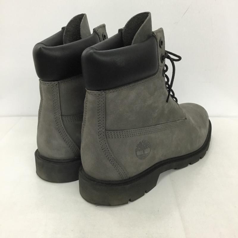 ティンバーランド Timberland ブーツ ショートブーツ A64YW 6INCH BASIC BOOT 26cm 箱有 防水加工 26.0cm ワンポイント 灰 / グレー / X 黒 / ブラック /  メンズ USED 古着 中古 10130183