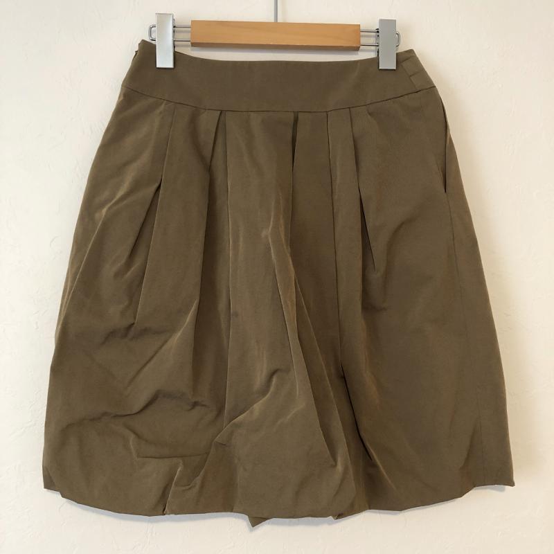 ランバン コレクション LANVIN collection スカート ひざ丈スカート タフタスカート 40 無地 X  茶 / ブラウン / X カーキ / カーキ /  レディース USED 古着 中古 10031204