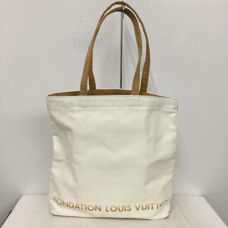 フォンダシオンルイヴィトン FONDATION LOUIS VUITTON トートバッグ トートバッグ ルイヴィトン美術館 キャンバスバッグ ロゴ、文字 白 / ホワイト / X ベージュ / ベージュ /  レディース USED 古着 中古 10148459
