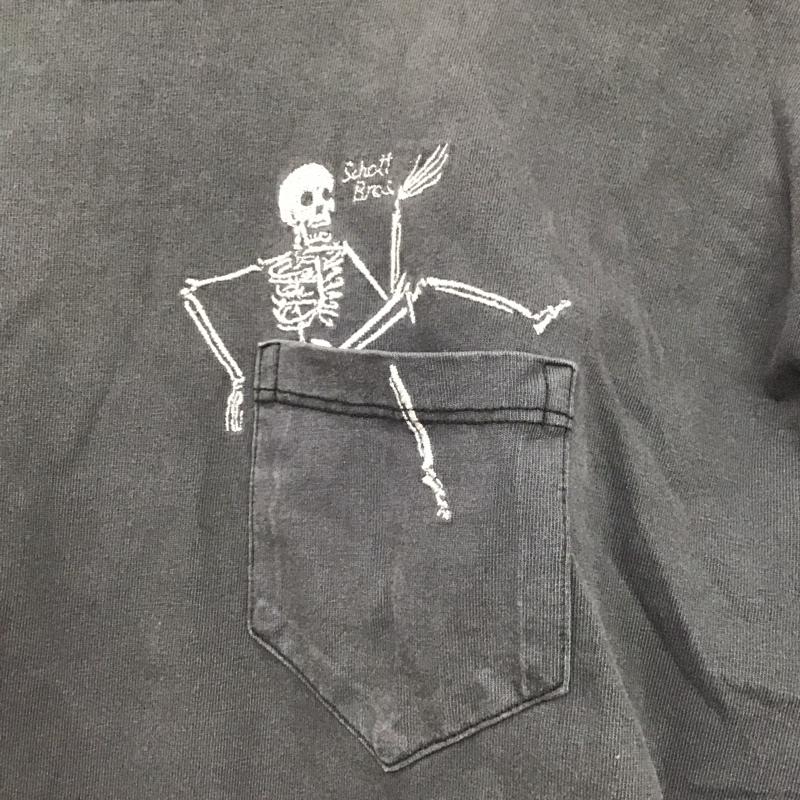 ショット schott Tシャツ 半袖 半袖カットソー プリントTシャツ クルーネックカットソー M ロゴ、文字 ダークグレー / ダークグレー /  メンズ USED 古着 中古 10146050