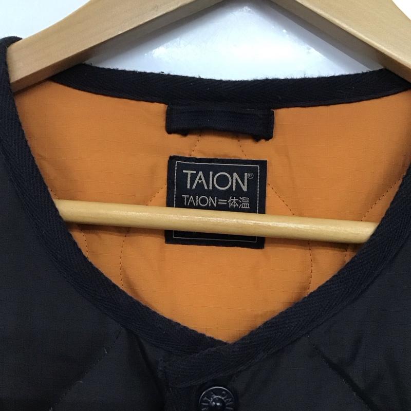 タイオン TAION ジャケット、上着 ジャケット、ブレザー キルティングジャケット アウター ノーカラージャケット XL 無地 黒 / ブラック /  メンズ USED 古着 中古 10142942