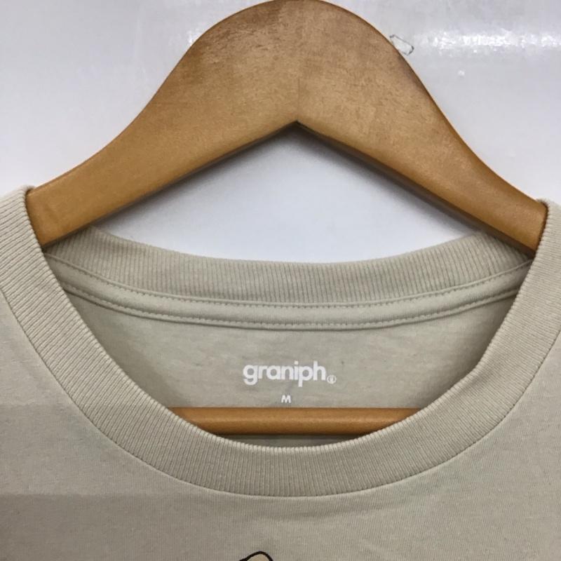 グラニフ graniph Tシャツ 半袖 半袖カットソー プリントTシャツ クルーネックカットソー M ロゴ、文字 ベージュ / ベージュ /  メンズ USED 古着 中古 10150927