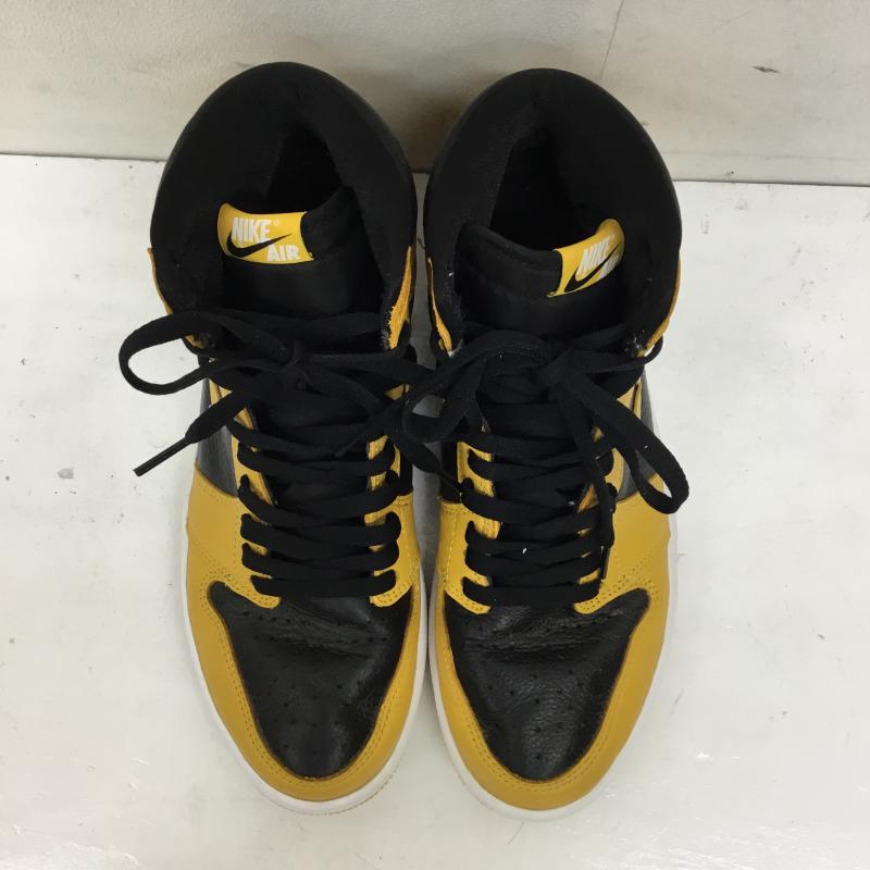ナイキ NIKE スニーカー スニーカー 555088-701 Air Jordan 1 High OG Pollen 27.0cm ロゴ、文字 黒 / ブラック / X 黄 / イエロー /  メンズ USED 古着 中古 10142847