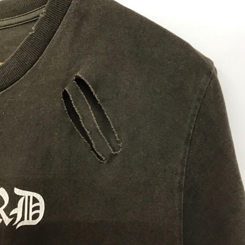 ナンバーナイン NUMBER (N)INE Tシャツ 半袖 半袖カットソー プリントTシャツ クルーネックカットソー 04aw give期 反戦T 4 ロゴ、文字 X ダメージ加工 茶 / ブラウン /  メンズ USED 古着 中古 10132082
