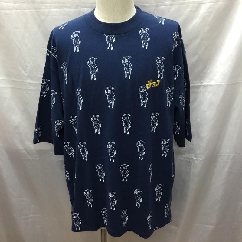 グラニフ graniph カットソー 半袖 ラムチョップ L 総柄 紺 / ネイビー /  メンズ USED 古着 中古 10115531
