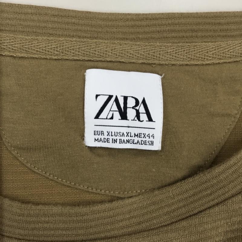 ザラ ZARA カットソー 半袖 半袖カットソー プリントTシャツ クルーネックカットソー XL 無地 ベージュ / ベージュ /  メンズ USED 古着 中古 10116868