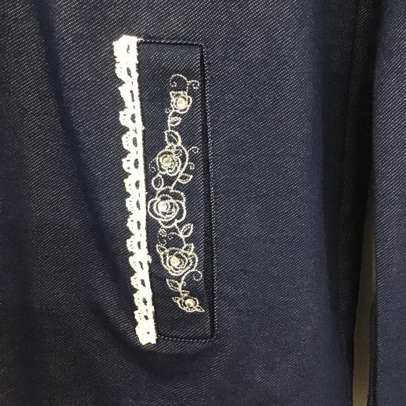 アクシーズファム axes femme パーカー 長袖 ジップパーカー M 無地 青 / ブルー /  レディース USED 古着 中古 10140650