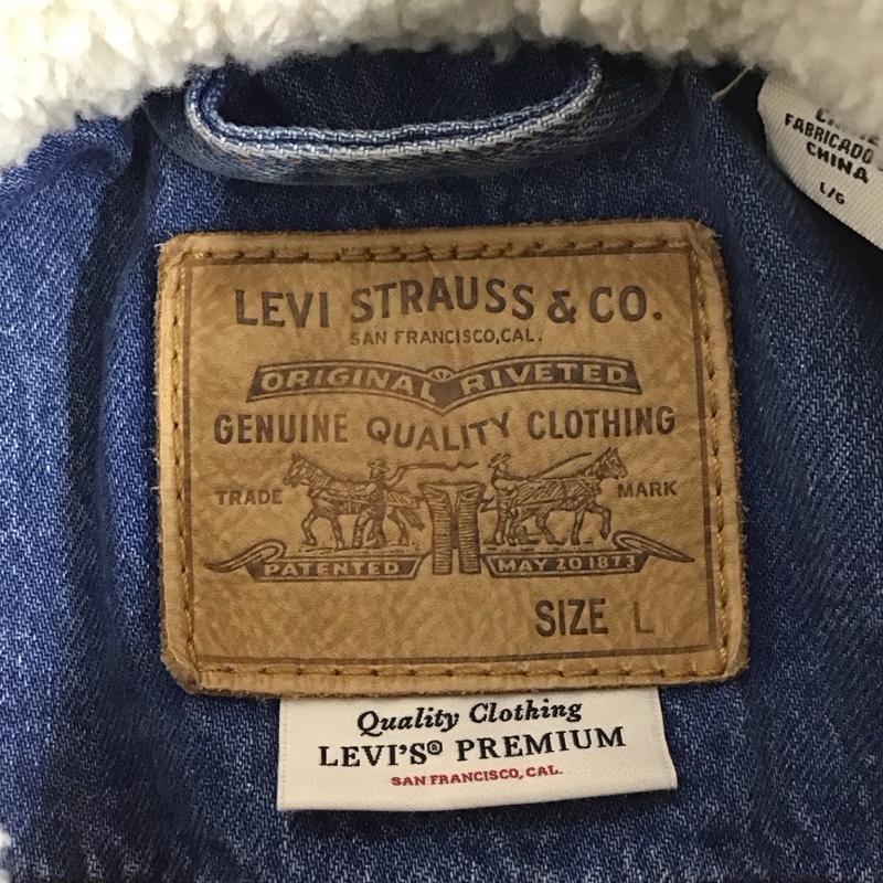 リーバイストラウスアンドコー Levi Strauss & co. ジャケット、上着 ジャケット、ブレザー デニムジャケット Gジャン カジュアルジャケット アウター ボア L 無地 白 / ホワイト / X インディゴ / インディゴ /  メンズ USED 古着 中古 10109768