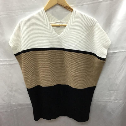 アズールバイマウジー AZUL BY MOUSSY ニット、セーター 半袖 250EAB70-128F ルーズパネルニットトップス 半袖カットソー ノースリーブカットソー FREE 無地 白 / ホワイト / X 黒 / ブラック / X 茶 / ブラウン /  レディース USED 古着 中古 10109999
