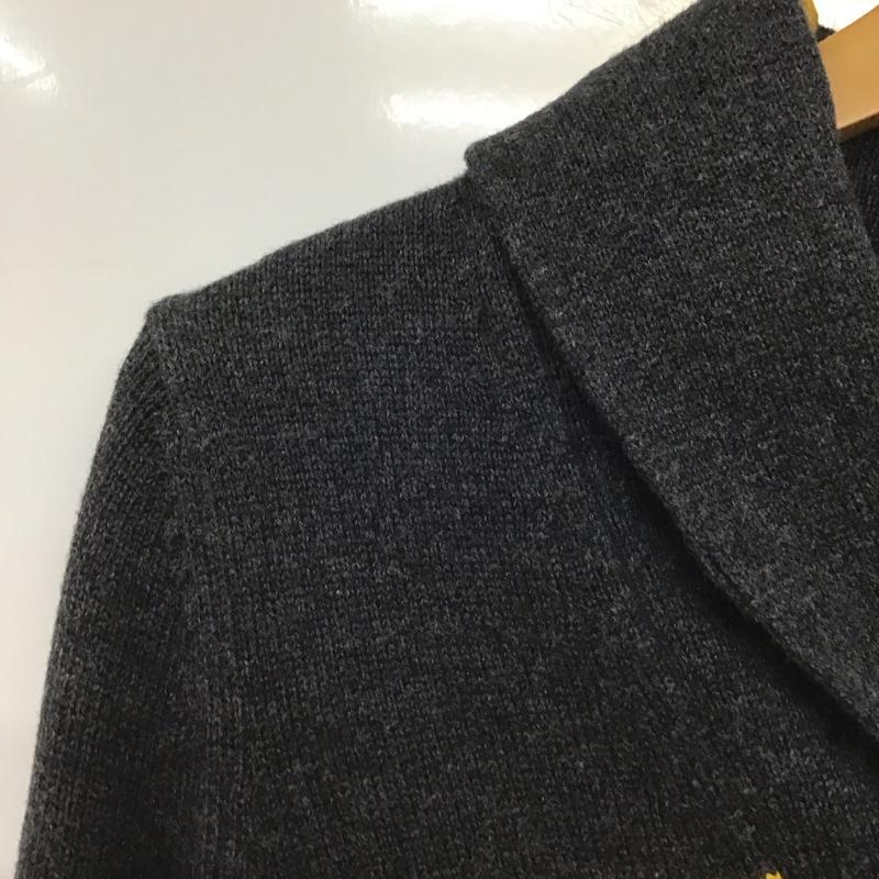 ポロジーンズカンパニー POLO JEANS COMPANY ニット、セーター 長袖 KR-WJ-YW2164 ショールカラー S ボーダー柄 ダークグレー / ダークグレー / X 黄 / イエロー /  レディース USED 古着 中古 10143842