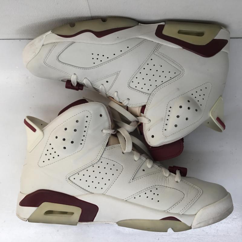 ナイキ NIKE スニーカー スニーカー AIR JORDAN 6 RETRO MAROON エアジョーダン 6 レトロ マルーン 384664-116 28.5cm ロゴ、文字 白 / ホワイト / X えんじ / ワインレッド /  メンズ USED 古着 中古 10107072