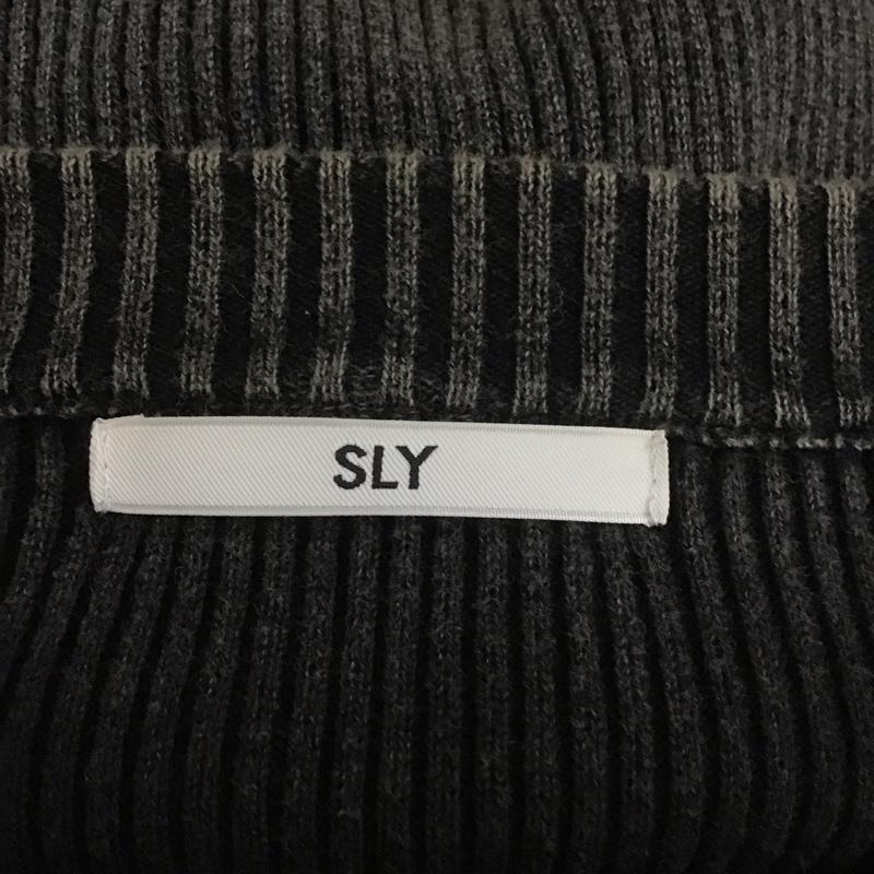 スライ SLY ワンピース ロングスカート 030eaa73-2250 CRUSHRIBワンピース 長袖ロングワンピース リブニット 1 無地 X ダメージ加工 黒 / ブラック /  レディース USED 古着 中古 10112194