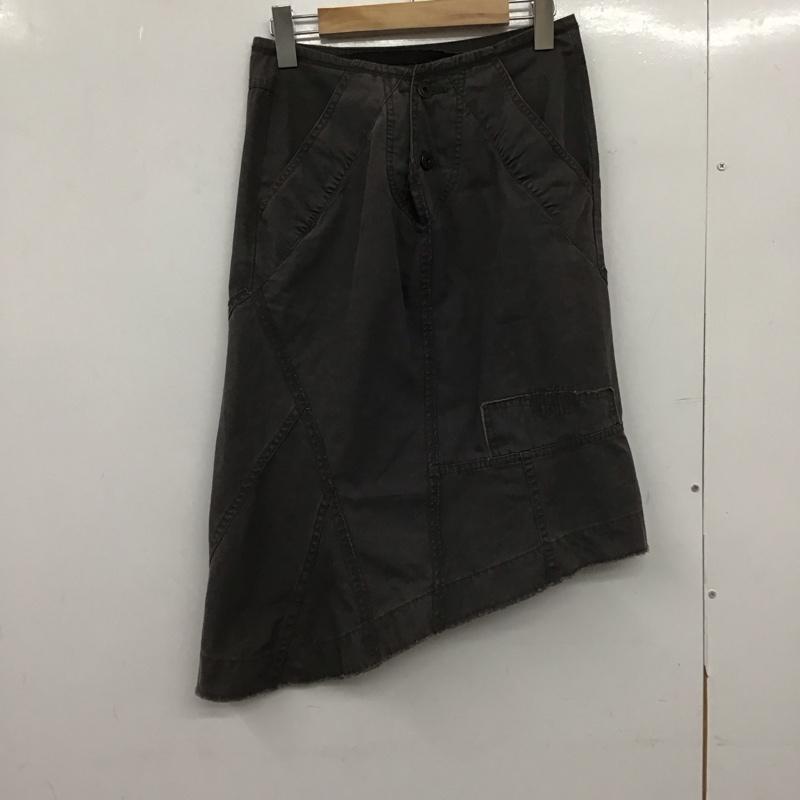 ディーゼル DIESEL スカート ミニスカート アシメ 26インチ 無地 チャコールグレー / チャコールグレー /  レディース USED 古着 中古 10148620