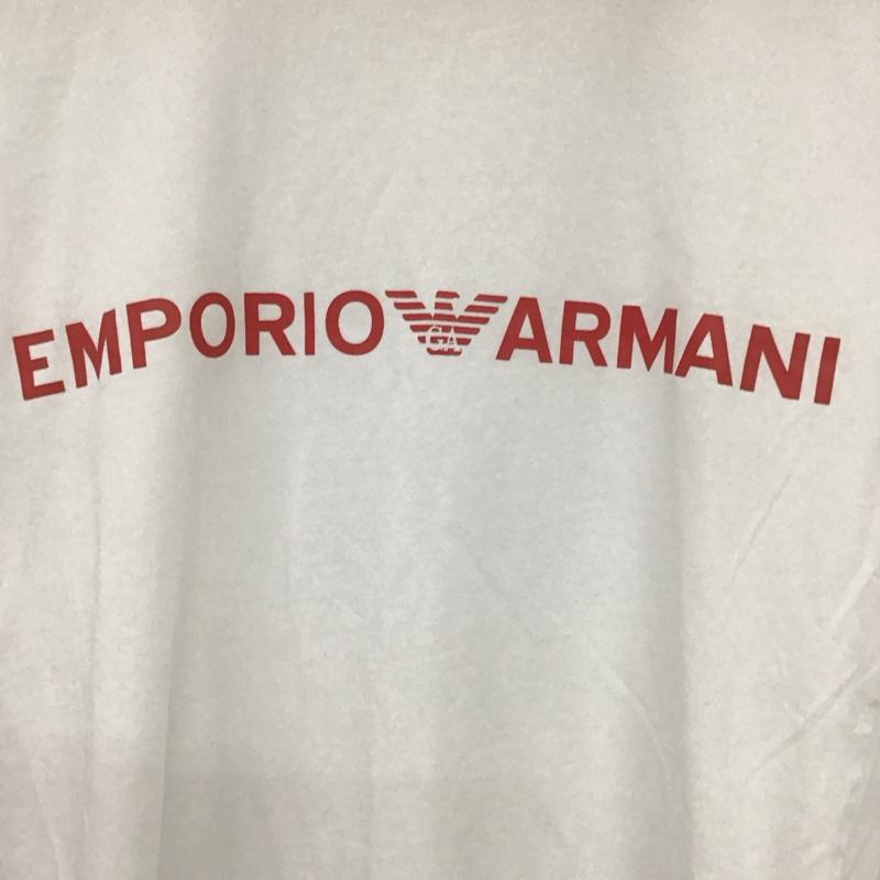 エンポリオアルマーニ EMPORIO ARMANI Tシャツ 半袖 半袖カットソー プリントTシャツ クルーネックカットソー M ロゴ、文字 白 / ホワイト /  メンズ USED 古着 中古 10132299