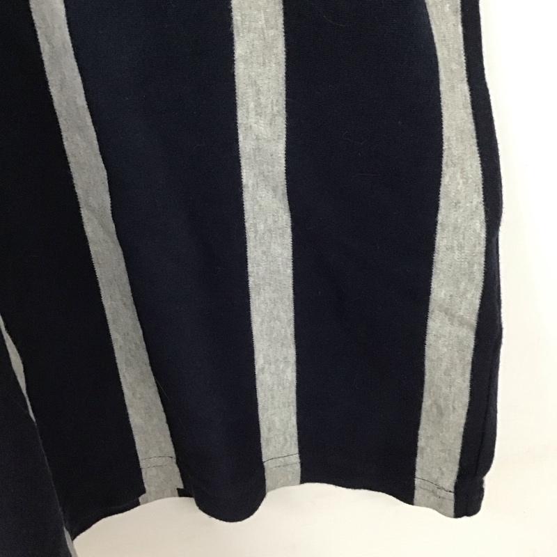 ビームス BEAMS Tシャツ 半袖 半袖カットソー プリントTシャツ クルーネックカットソー S ストライプ 灰 / グレー / X 紺 / ネイビー /  メンズ USED 古着 中古 10130575