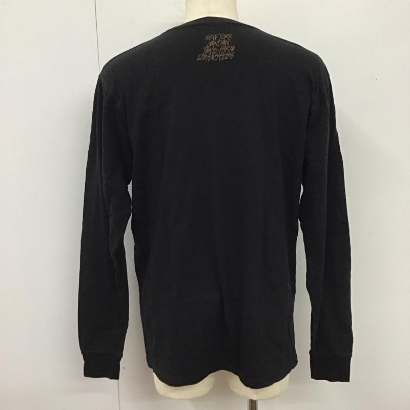 ステューシー STUSSY カットソー 長袖 長袖カットソー クルーネックカットソー ロングスリーブカットソー プリントTシャツ M プリント 黒 / ブラック /  メンズ USED 古着 中古 10119960