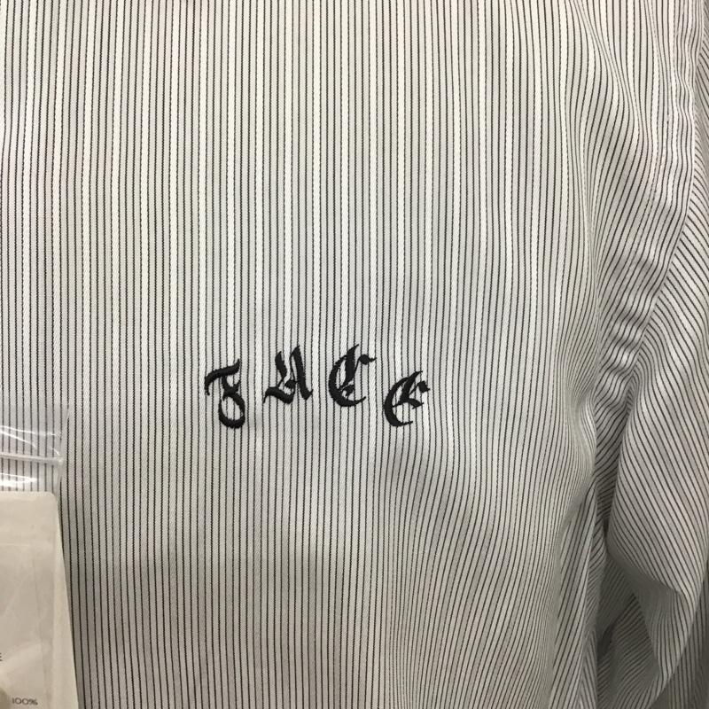 ファセッタズム FACETASM シャツ、ブラウス 長袖 RB-SH-M08 コットン ストライプ 刺繍 4 ロゴ、文字 白 / ホワイト / X 黒 / ブラック /  メンズ USED 古着 中古 10111573
