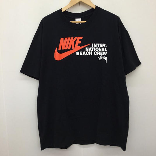 ナイキ NIKE Tシャツ 半袖 DD3070-010 Nike x Stussy International Beach Crew T-Shirt XL プリント X ロゴ、文字 黒 / ブラック /  メンズ USED 古着 中古 10141538