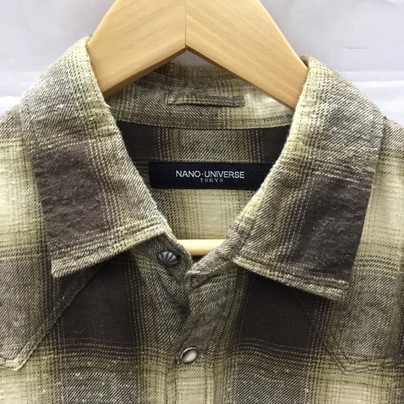 ナノユニバース nano・universe シャツ、ブラウス 長袖 長袖シャツ カラーシャツ ポケットシャツ ネルシャツ チェックシャツ L チェック マルチカラー / マルチカラー /  メンズ USED 古着 中古 10108286