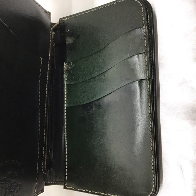カワタコキンセイ 革蛸謹製 財布 二つ折り レザー ワンポイント 緑 / グリーン /  メンズ USED 古着 中古 10110957