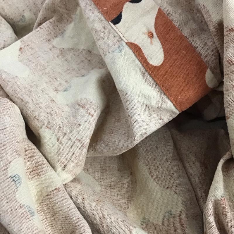 ゴースローキャラバン go slow caravan シャツ、ブラウス 長袖 350259 鼻柄 1 プリント 橙 / オレンジ /  メンズ USED 古着 中古 10142923