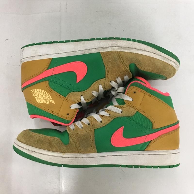 ナイキ NIKE スニーカー スニーカー DX4332-700 AIR JORDAN 1 MID SE 27cm 箱有 27.0cm ロゴ、文字 桃 / ピンク / X ベージュ / ベージュ / X 緑 / グリーン /  メンズ USED 古着 中古 10137374
